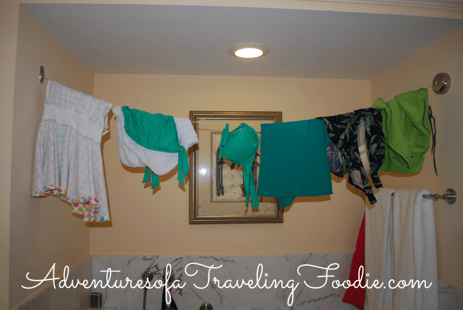 Bathing Suites hung up for us at The Ritz Carlton Golf Resort, in Naples, Florida